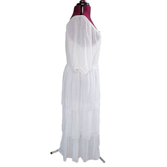 J Gee White Ruffled Peasant's Dress (Size 3X) - Picture 2 of 9